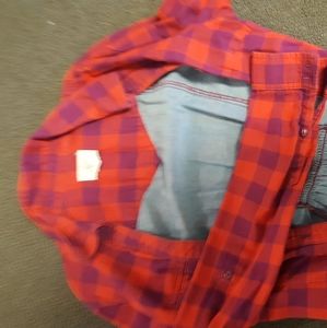 Women's button down plaid shirt
